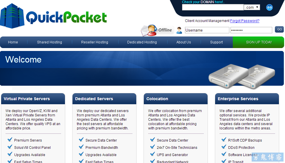 [服务器]QuickPacket：$40/月-Dual Xeon L5420/16GB/1TB/20TB/5IP 亚特兰大