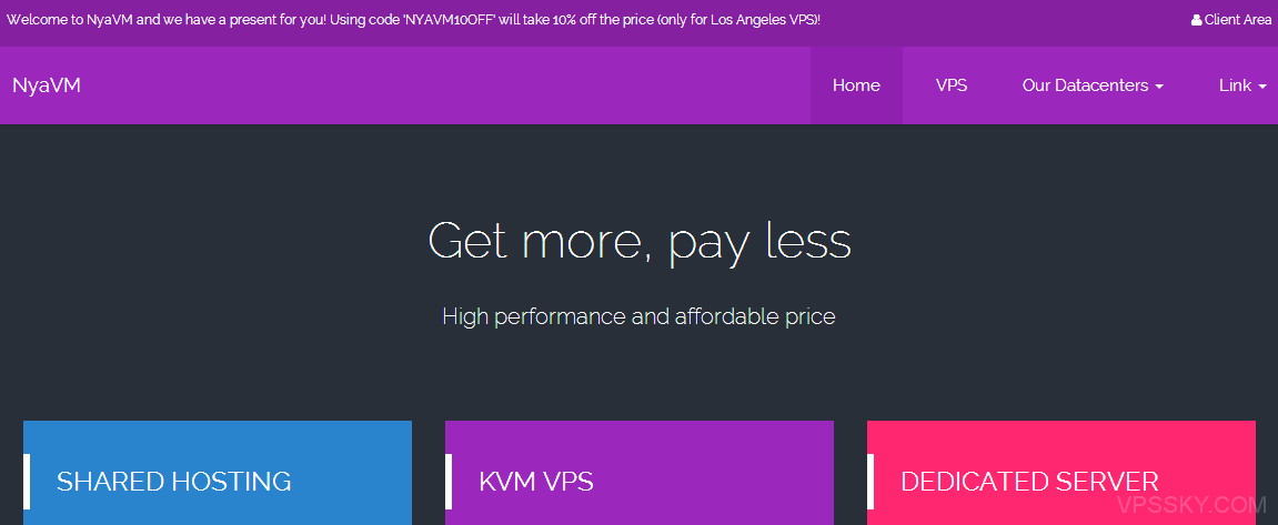 Nyavm：$30年付-KVM/5折/新加坡KVM/512m内存/10T流量